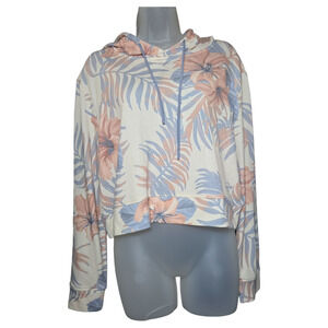 Reel Life Wom Lg NWT South Beach Cropped Hooded Sweatshirt Beach Fishing UPF NWT
